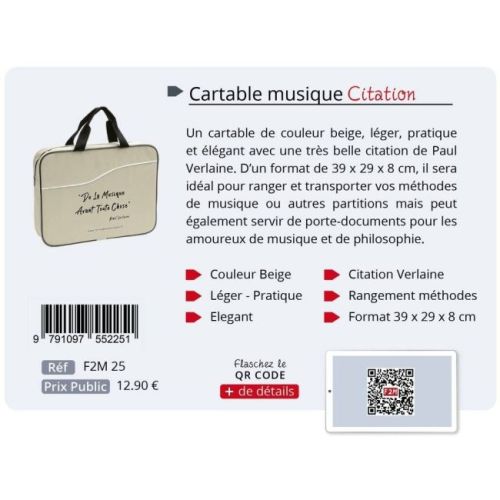 Cartable Verlaine - Music Bag