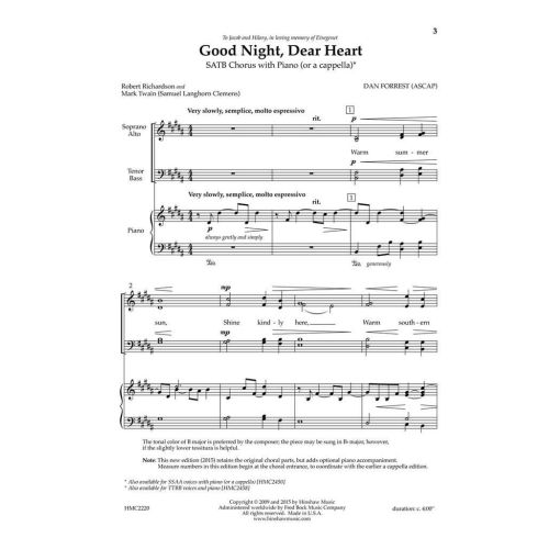 Forrest, Dan - Good Night, Dear Heart
