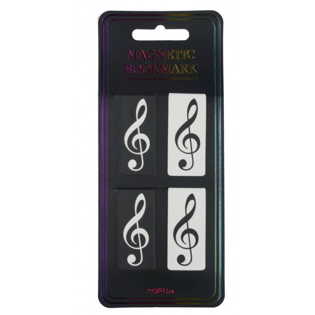 Magnetic bookmark g-clef black & white