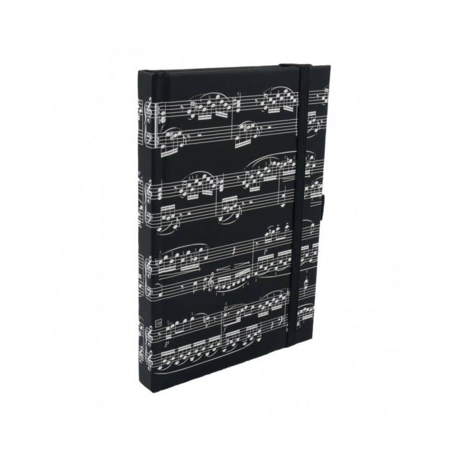 Notebook sheet music black A6