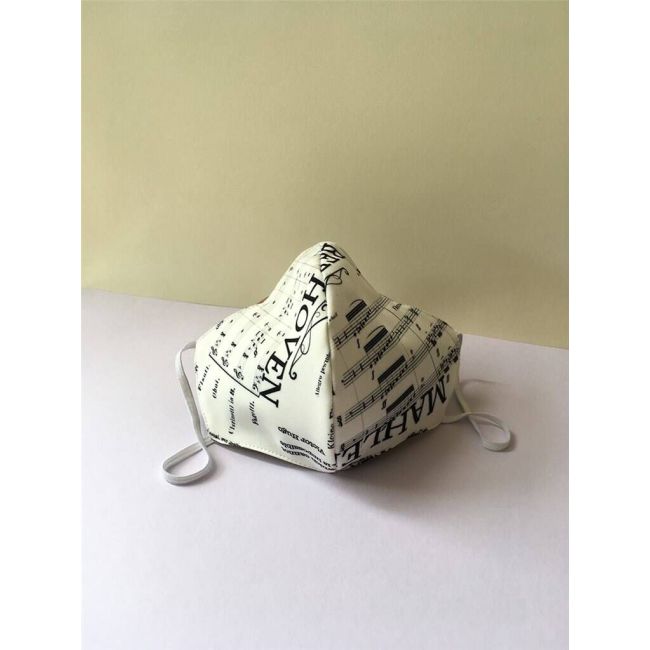 Music Design Face Covering White