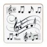 Coaster Set Of 4 Musical Notes White Design