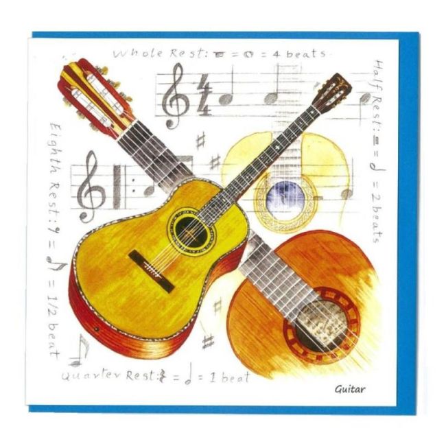 Notelets Pack Of Five - Acoustic Guitar Design