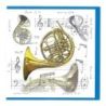 Notelets Pack Of Five - French Horn Design