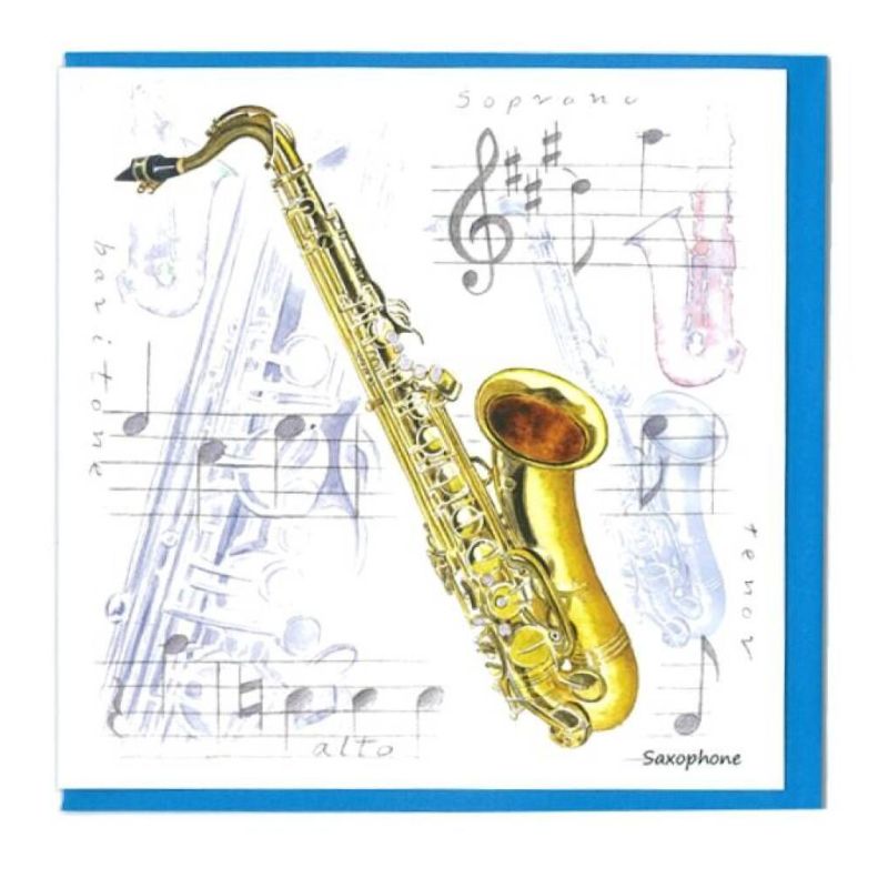 Notelets Pack Of Five - Saxophone Design