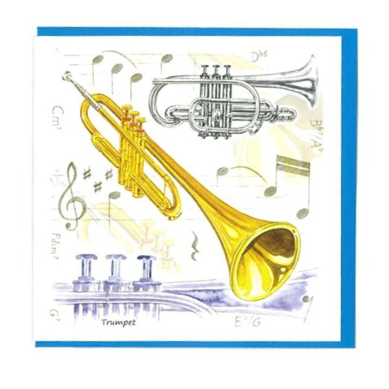 Notelets Pack Of Five - Trumpet Design