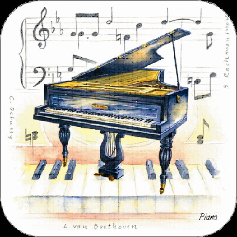 Coaster Set Of 4 Piano Design
