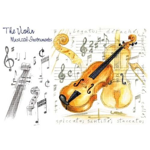 7x5 Greetings Card - Violin...