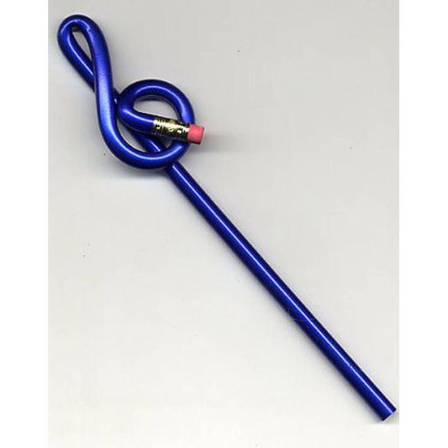 Bentcil Treble Clef Blue Single Pencil