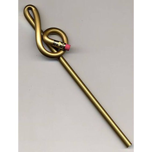 Bentcil Treble Clef Gold Single Pencil