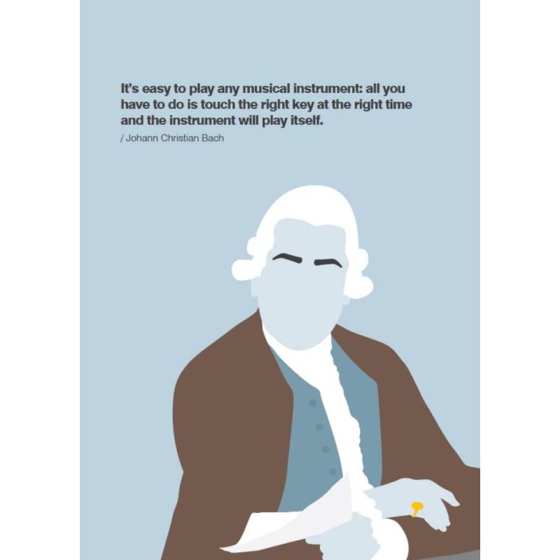 J S Bach Portrait Greetings Card