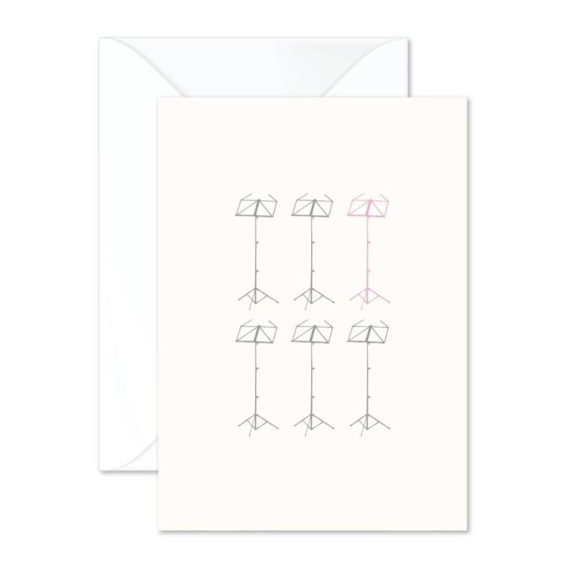 Vintage Music Stand Greetings Card