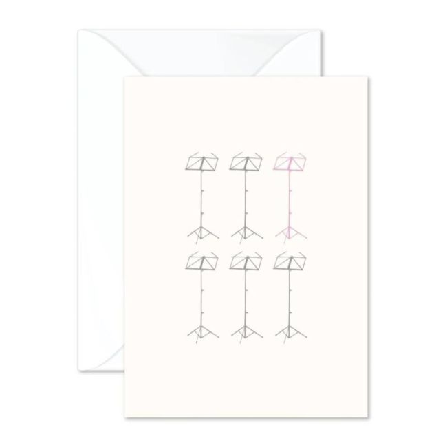 Vintage Music Stand Greetings Card