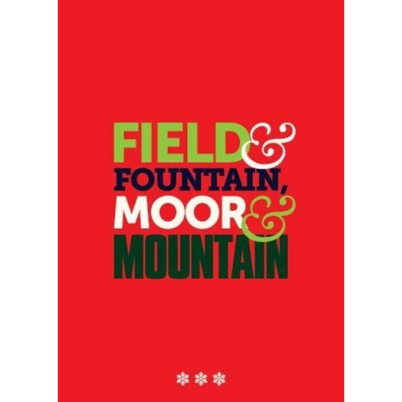 Merry Little Field And Fountain Christmas Card