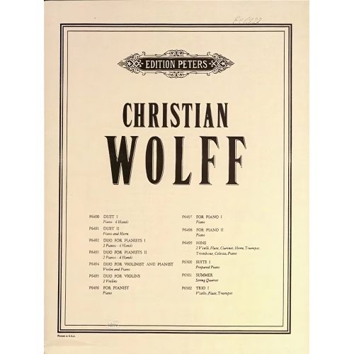 Wolff, Christian - For 1, 2...