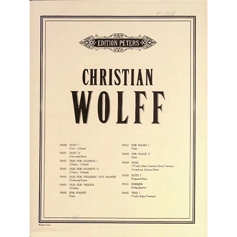 Wolff, Christian - For 1, 2 or 3 People