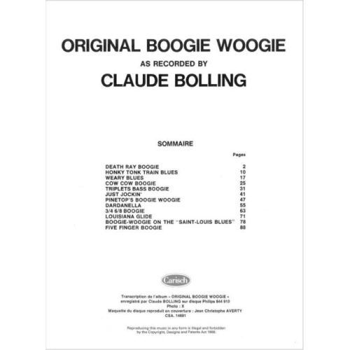 Original Boogie Woogie (As Recorded by Claude Bolling)