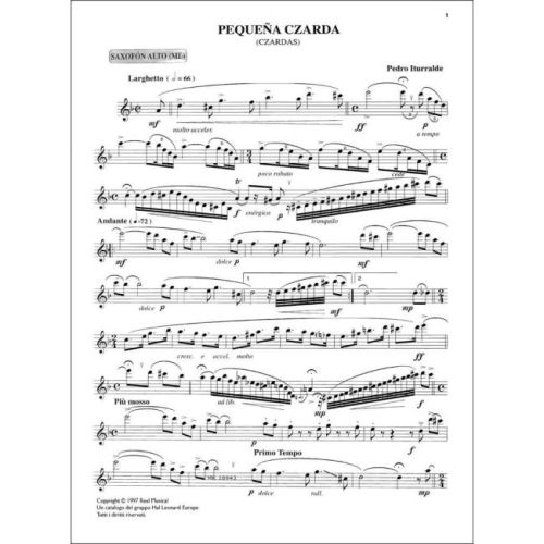 Iturralde, Pedro - Pequena Czarda (alto saxophone & piano)