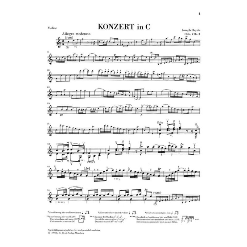 Haydn, Joseph - Concerto for Violin and Orchestra in C major Hob. VIIa:1