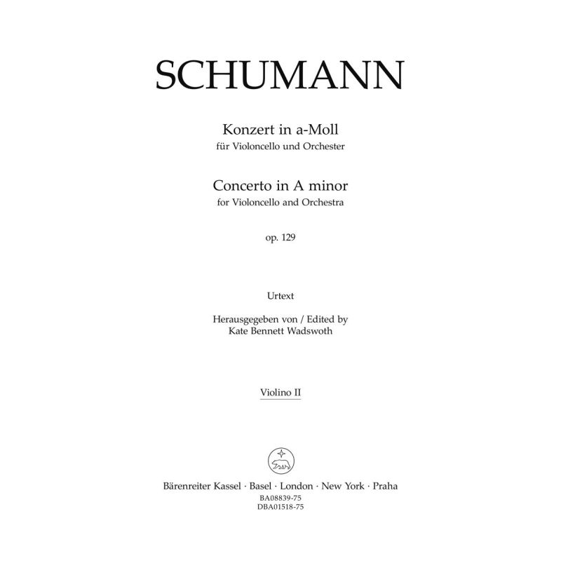 Schumann, Robert - Concerto for Violoncello in A minor Op.129
