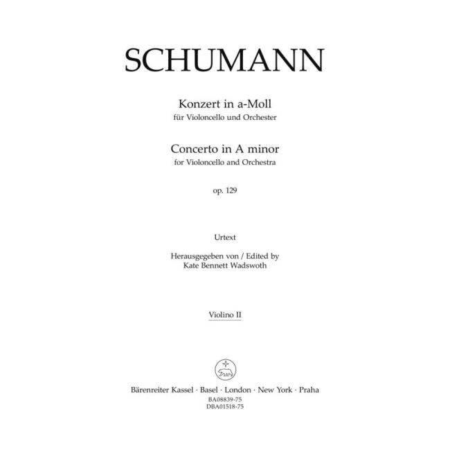 Schumann, Robert - Concerto for Violoncello in A minor Op.129