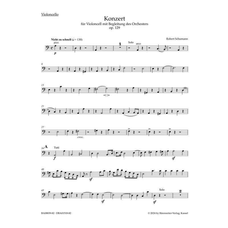 Schumann, Robert - Concerto for Violoncello in A minor Op.129