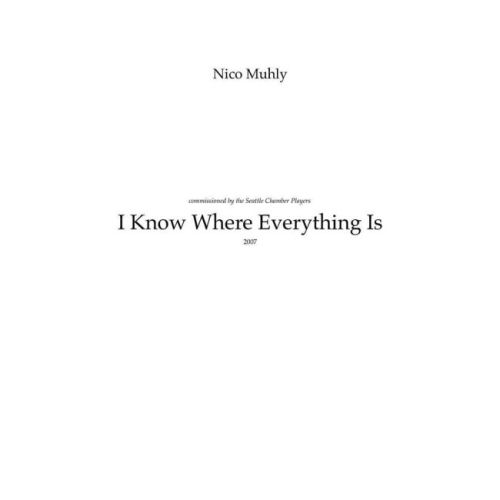 Muhly, Nico - I Know Where...
