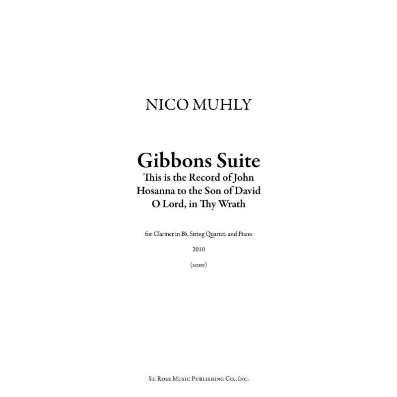 Muhly, Nico - Gibbons Suite