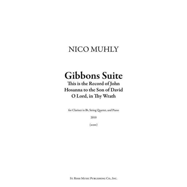 Muhly, Nico - Gibbons Suite