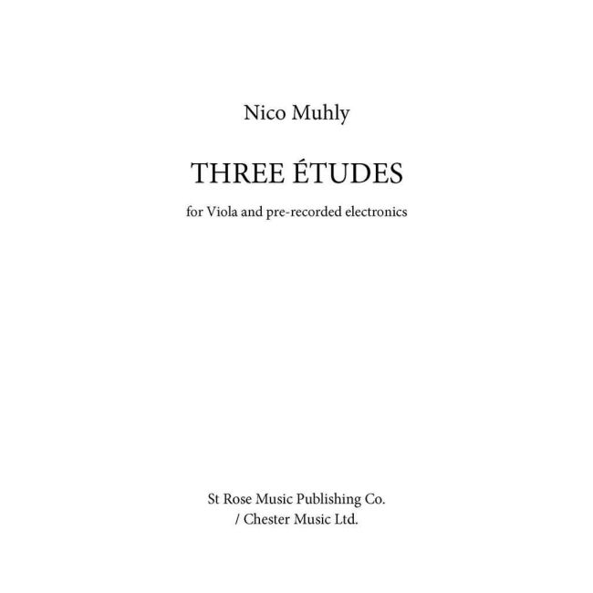 Muhly, Nico - Three Études For Viola