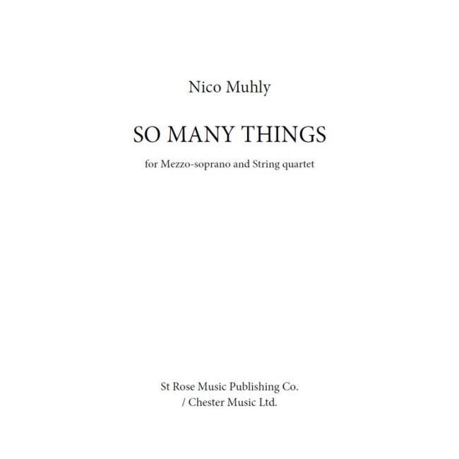 Muhly, Nico - So Many Things