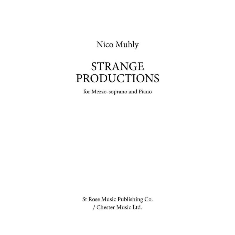 Muhly, Nico - Strange Productions