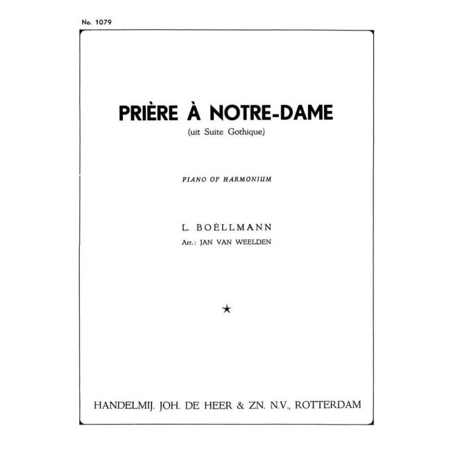 Boëllmann, Léon - Priere A Notre Dame
