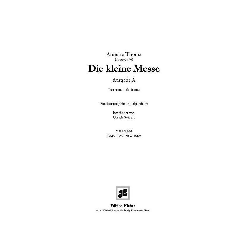 Thoma, Annette - Die Kleine Messe