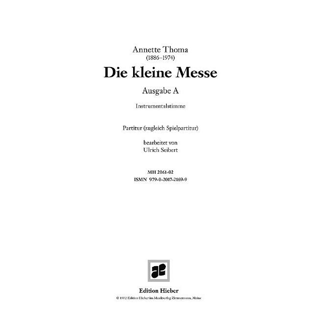 Thoma, Annette - Die Kleine Messe