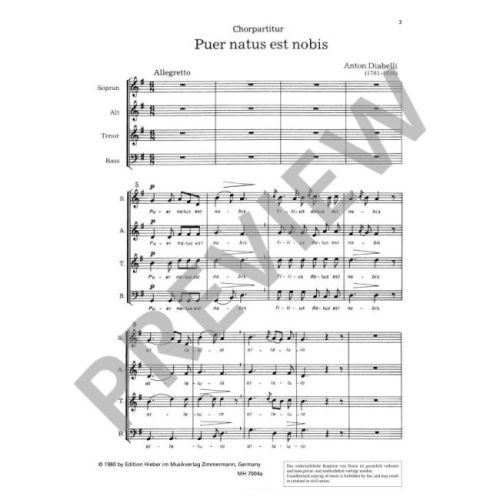 Diabelli, Anton - Puer natus est nobis