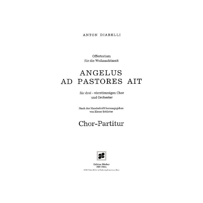 Diabelli, Anton - Angelus ad pastores ait
