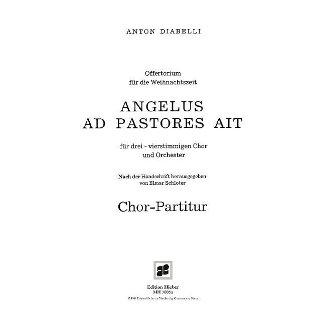 Diabelli, Anton - Angelus ad pastores ait