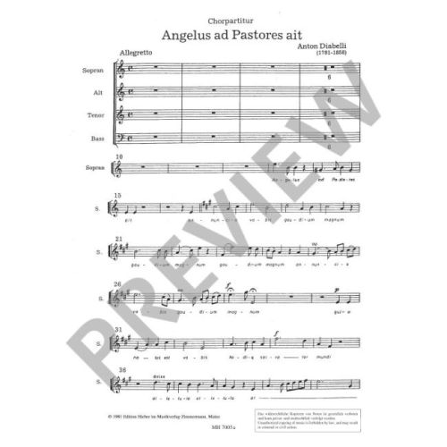 Diabelli, Anton - Angelus ad pastores ait