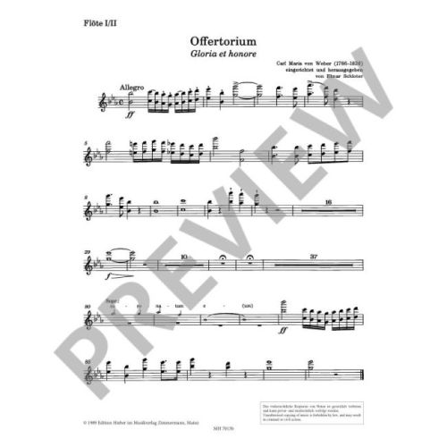 Weber, Carl Maria von - Offertorium "Gloria et honore"