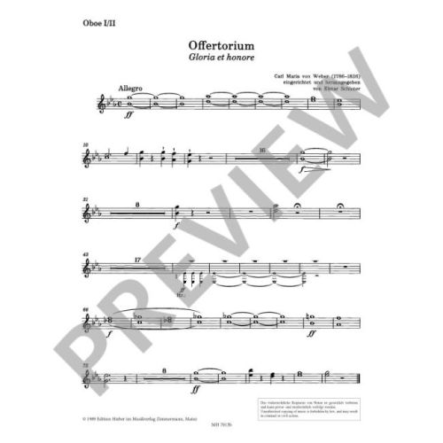 Weber, Carl Maria von - Offertorium "Gloria et honore"