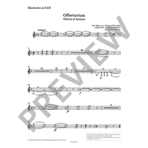 Weber, Carl Maria von - Offertorium "Gloria et honore"
