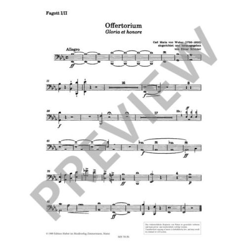 Weber, Carl Maria von - Offertorium "Gloria et honore"