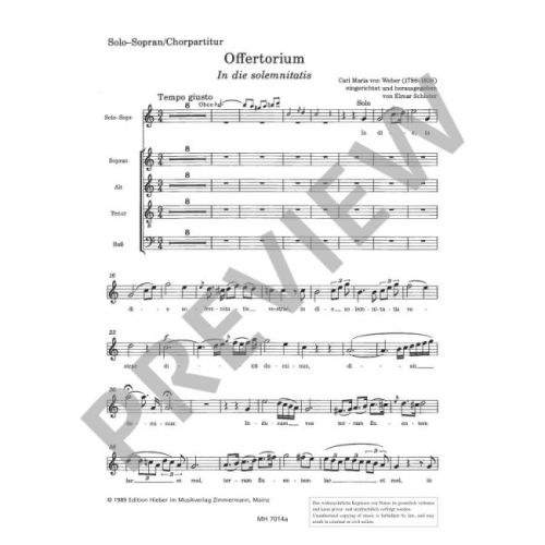 Weber, Carl Maria von - Offertorium "In die solemnitatis"