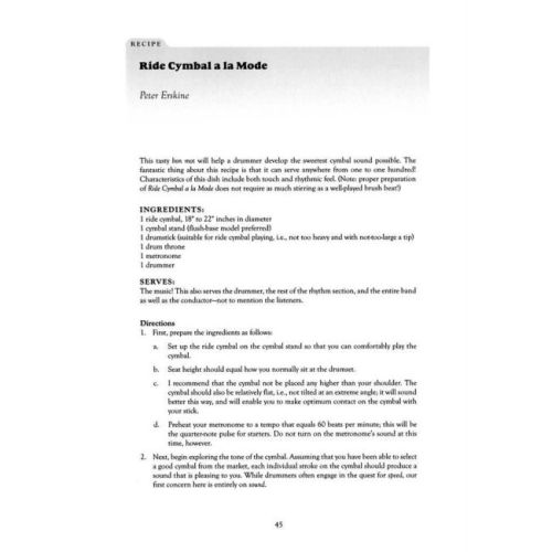 The Drum and Percussion Cookbook