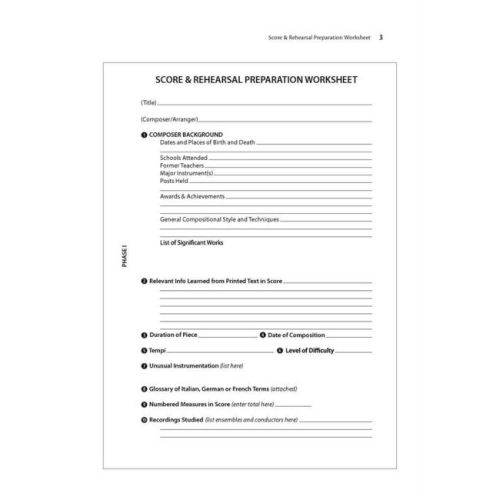Score and Rehearsal Preparation