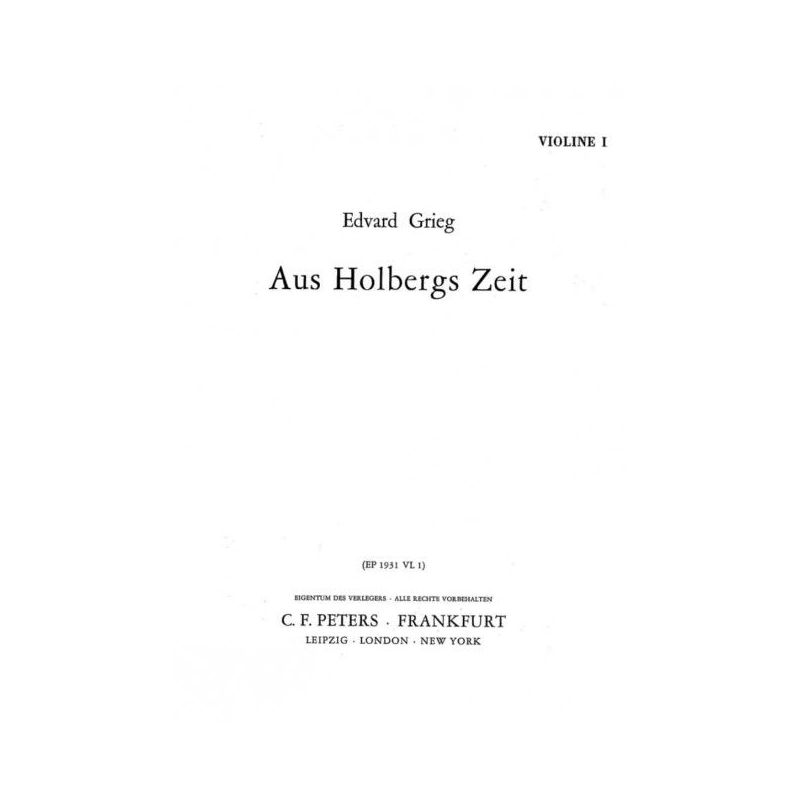 Grieg, Edvard - Holberg Suite Op.40 (violin 1)