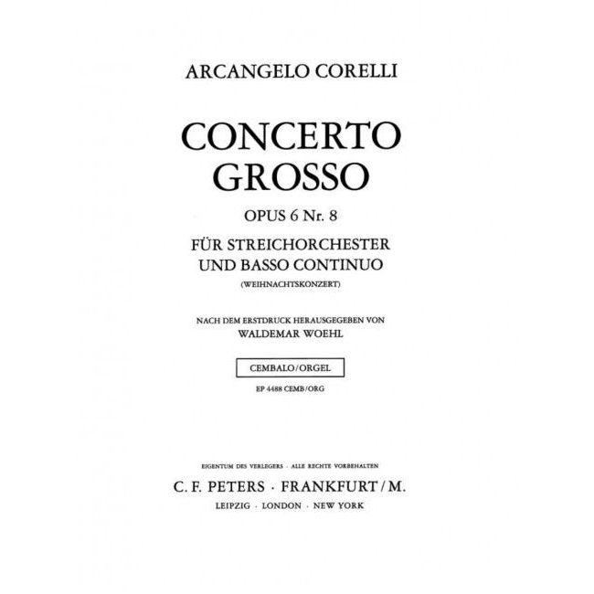 Corelli, Arcangelo - Concerto grosso in G minor op. 6/8 (Christmas Concerto) (Harpsicord Part)