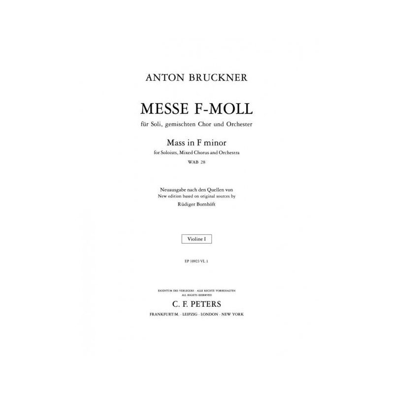 Bruckner, Anton - Mass in F minor (violin 1)
