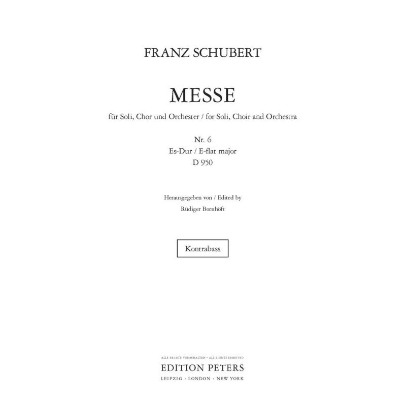 Schubert, Franz - Mass in Eb major D950 (Double bass Part)